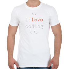 PRINTFASHION I love coding, szeretek programozni - Férfi póló - Fehér férfi póló