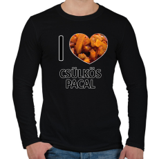 PRINTFASHION I love Csülkös pacal - Férfi hosszú ujjú póló - Fekete