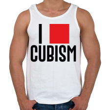 PRINTFASHION I love cubism - Férfi atléta - Fehér atléta, trikó