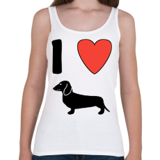 PRINTFASHION I Love Dachshund - Női atléta - Fehér