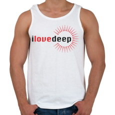 PRINTFASHION i-love-deep-grey-red - Férfi atléta - Fehér