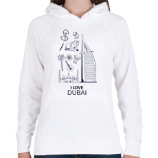 PRINTFASHION I LOVE DUBAI - Női kapucnis pulóver - Fehér