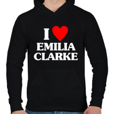 PRINTFASHION I LOVE EMILIA CLARKE - Férfi kapucnis pulóver - Fekete