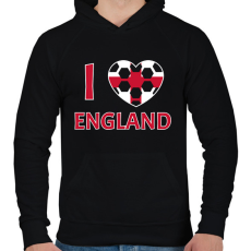 PRINTFASHION I love England - Férfi kapucnis pulóver - Fekete