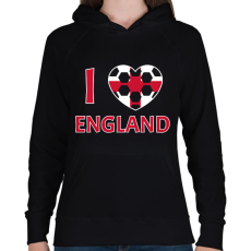 PRINTFASHION I love England - Női kapucnis pulóver - Fekete