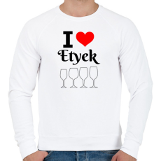 PRINTFASHION I love Etyek - Férfi pulóver - Fehér