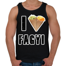 PRINTFASHION I Love Fagyi - Férfi atléta - Fekete atléta, trikó