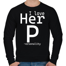 PRINTFASHION I love - férfi - Férfi pulóver - Fekete férfi pulóver, kardigán