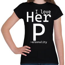 PRINTFASHION I love - férfi - Női póló - Fekete női póló