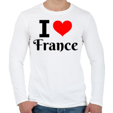 PRINTFASHION I love France - Férfi hosszú ujjú póló - Fehér férfi póló