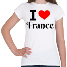 PRINTFASHION I love France - Női póló - Fehér
