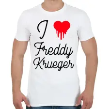 PRINTFASHION I love Freddy Krueger - Férfi póló - Fehér férfi póló