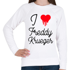 PRINTFASHION I love Freddy Krueger - Női pulóver - Fehér
