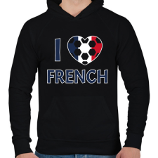 PRINTFASHION I love French - Férfi kapucnis pulóver - Fekete férfi pulóver, kardigán