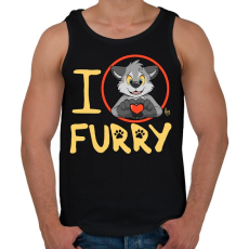PRINTFASHION I Love Furry - Férfi atléta - Fekete