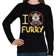 PRINTFASHION I Love Furry - Női pulóver - Fekete női pulóver, kardigán