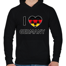 PRINTFASHION I love Germany - Férfi kapucnis pulóver - Fekete férfi pulóver, kardigán