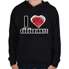 PRINTFASHION I Love Görögdinnye - Gyerek kapucnis pulóver - Fekete gyerek pulóver, kardigán