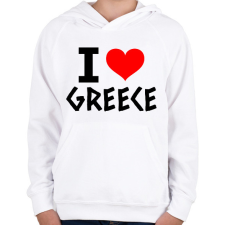 PRINTFASHION I love Greece 2 - Gyerek kapucnis pulóver - Fehér gyerek pulóver, kardigán