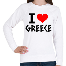 PRINTFASHION I love Greece 2 - Női pulóver - Fehér női pulóver, kardigán