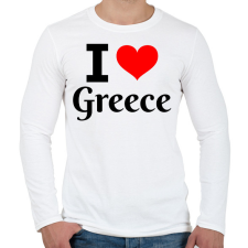 PRINTFASHION I love Greece - Férfi hosszú ujjú póló - Fehér férfi póló