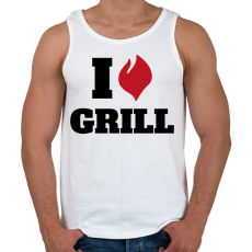 PRINTFASHION I love grill - Férfi atléta - Fehér