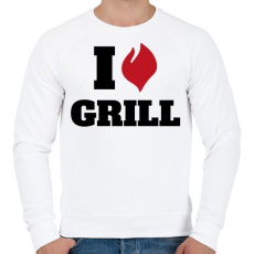 PRINTFASHION I love grill - Férfi pulóver - Fehér