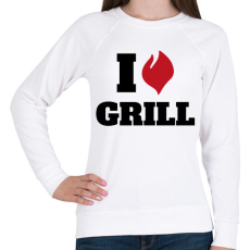 PRINTFASHION I love grill - Női pulóver - Fehér