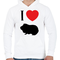 PRINTFASHION I love guinea pig - Férfi kapucnis pulóver - Fehér