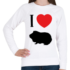 PRINTFASHION I love guinea pig - Női pulóver - Fehér női pulóver, kardigán