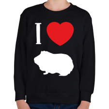 PRINTFASHION I love guinea pig (white) - Gyerek pulóver - Fekete gyerek pulóver, kardigán