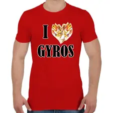 PRINTFASHION I love Gyros - Férfi póló - Piros férfi póló