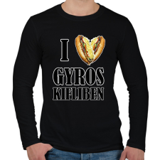 PRINTFASHION I love Gyros kifliben - Férfi hosszú ujjú póló - Fekete férfi póló