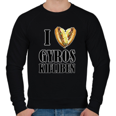 PRINTFASHION I love Gyros kifliben - Férfi pulóver - Fekete