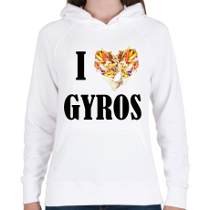 PRINTFASHION I love Gyros - Női kapucnis pulóver - Fehér