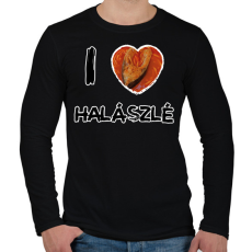 PRINTFASHION I love halászlé - Férfi hosszú ujjú póló - Fekete