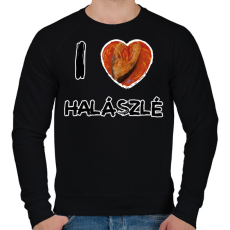 PRINTFASHION I love halászlé - Férfi pulóver - Fekete