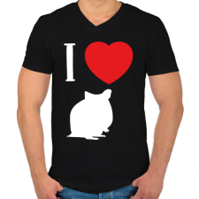 PRINTFASHION I love hamster (white) - Férfi V-nyakú póló - Fekete férfi póló