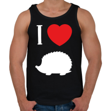 PRINTFASHION I love hedgehog (white) - Férfi atléta - Fekete atléta, trikó