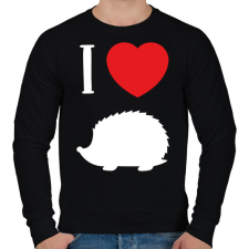 PRINTFASHION I love hedgehog (white) - Férfi pulóver - Fekete férfi pulóver, kardigán