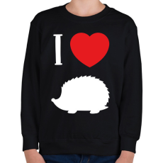 PRINTFASHION I love hedgehog (white) - Gyerek pulóver - Fekete