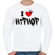 PRINTFASHION I love hiphop (black) - Férfi pulóver - Fehér