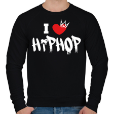 PRINTFASHION I love hiphop (white) - Férfi pulóver - Fekete férfi pulóver, kardigán