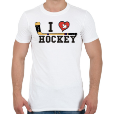 PRINTFASHION I love hockey - Férfi póló - Fehér