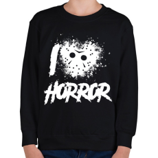PRINTFASHION I love horror - Gyerek pulóver - Fekete