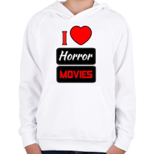 PRINTFASHION I love Horror Movies - Gyerek kapucnis pulóver - Fehér gyerek pulóver, kardigán