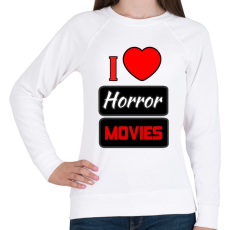 PRINTFASHION I love Horror Movies - Női pulóver - Fehér