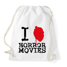 PRINTFASHION I love horror movies - Sportzsák, Tornazsák - Fehér tornazsák