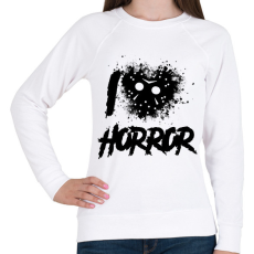 PRINTFASHION I love horror - Női pulóver - Fehér