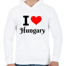 PRINTFASHION I love Hungary - Férfi kapucnis pulóver - Fehér